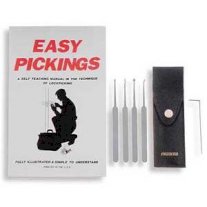 Easy Pickings, 5pc Lock Opening Set, leather case and booklet